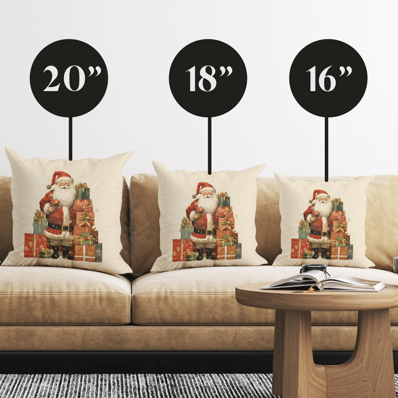 Housse de coussin Santa Holiday, H 16 po x l 16 po