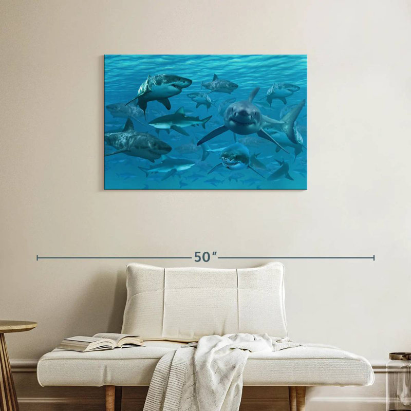 Crowle Shiver Of Sharks, 24" H x 36" W