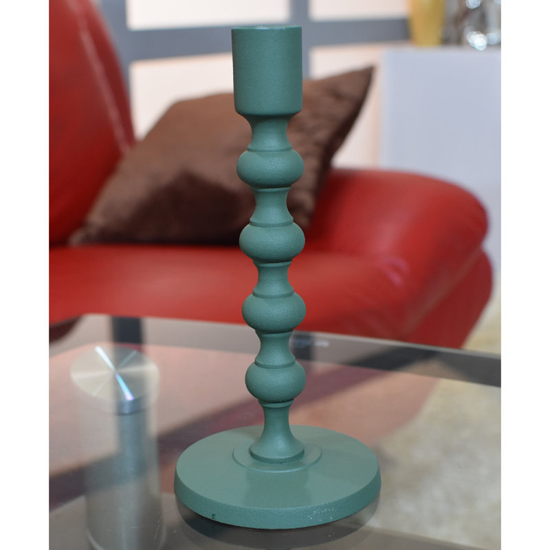 Bougeoir de table en aluminium 12 po, Vert, H 12 po x l 4 po x P 4 po