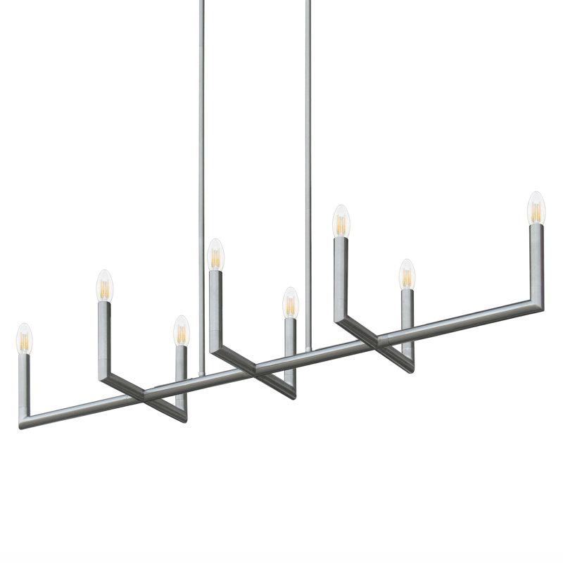 Lustre 8 lumières SS Matte Black, 1, Acier Inoxydable, 8