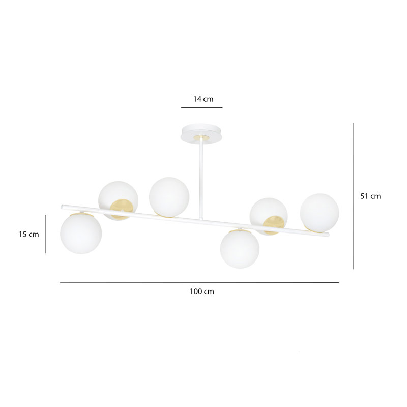 Gambier 6 - Light Unique/Statement Pendant, White