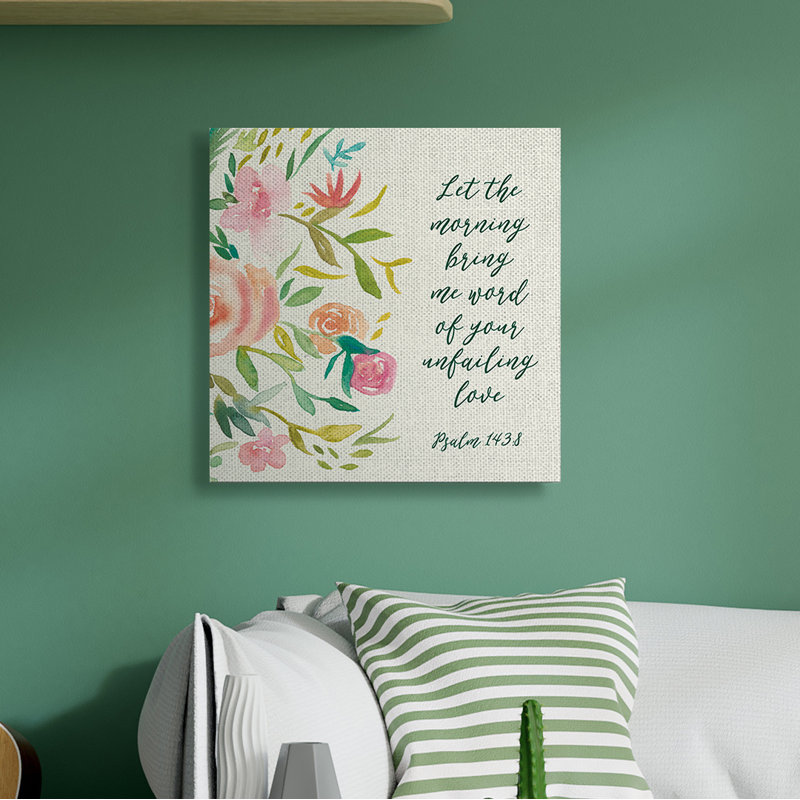 Psaumes 143: 8 Proverbes, charmantes fleurs roses par Studo W - impression, H 36 po x l 36 po x P 1,5 po, Toile tendue