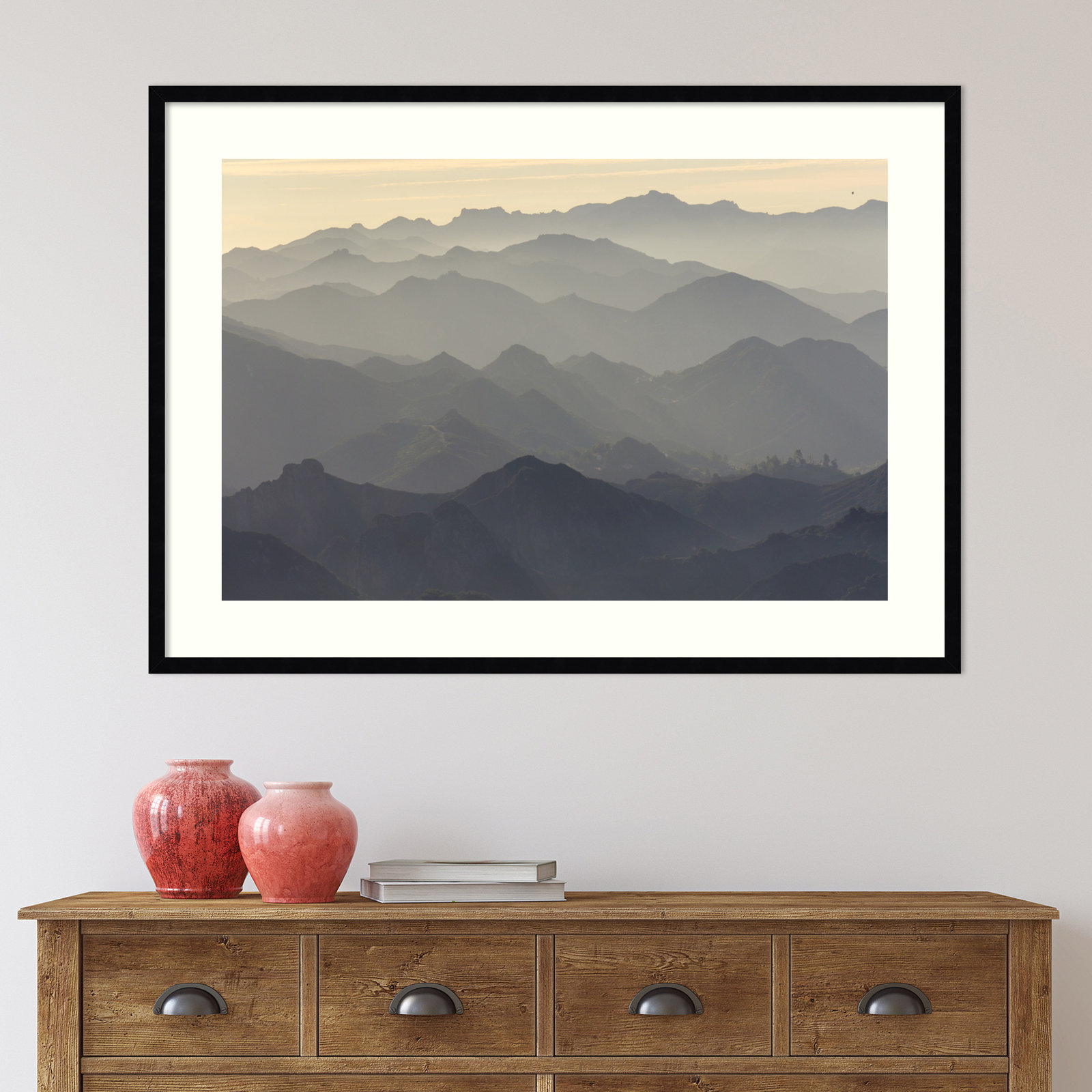 Santa Monica Mountains Photo Print, 30" H x 41" W, Black