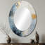 Paysage d'hiver simple beige et doré - miroir mural ovale moderne-1009182928