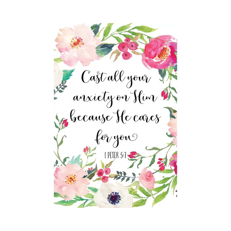 1 Peter 5:7 - Print on Canvas, 30.48cm H x 20.32cm W x 1.91cm D, Wrapped Canvas