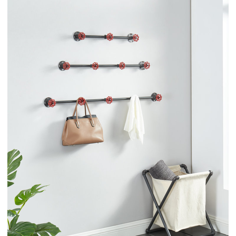 Brideau Steel Wall 4 - Hook Wall Mounted Coat Rack