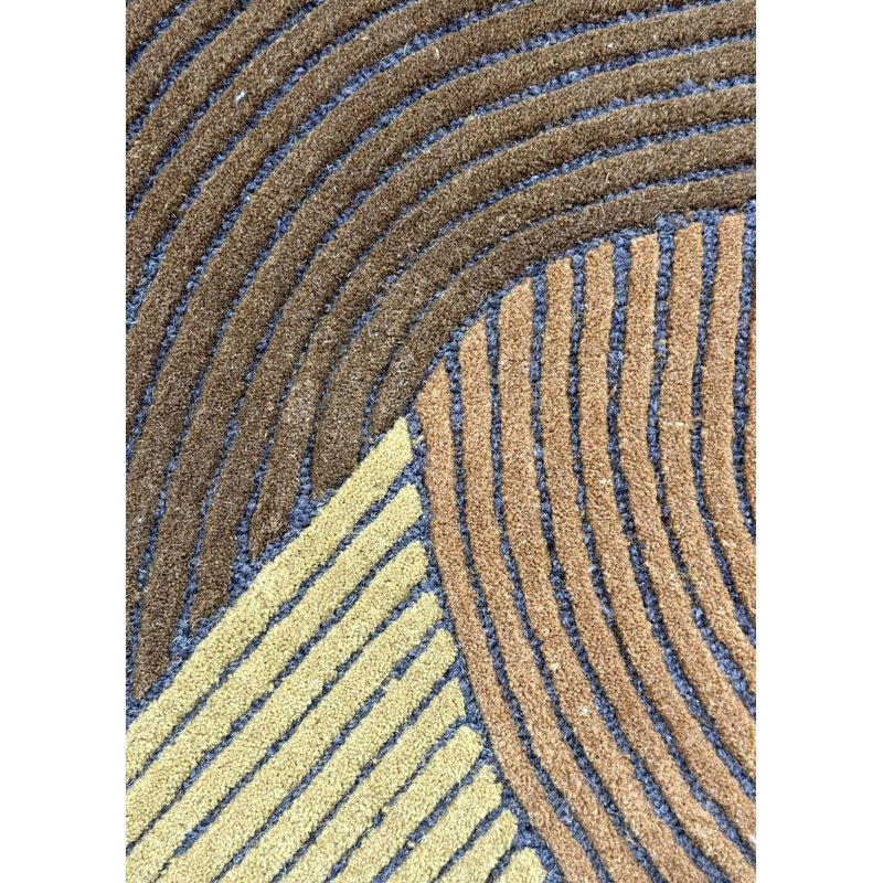 Tumulus Hand Tufted Wool Area Rug in Saffron/Yellow/Brown, Novelty 7'8" x 7'10"