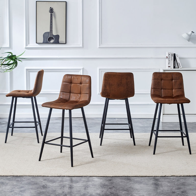 Ensemble de chaises de bar modernes, Brun, 4
