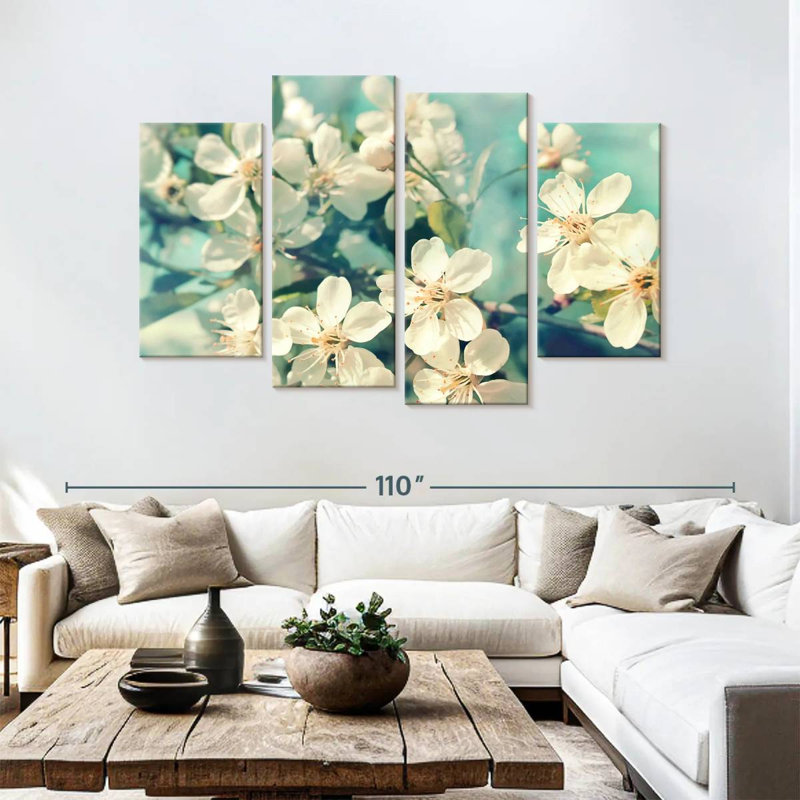 White Sakura, 54" H x 84" W