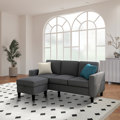 78 ''Three-Seater Compact L-Shaped Lounge Sofa for Small Spaces
