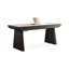 Bureau de table rectangulaire en bois manufacturé noir avec 2 tiroirs-380318988