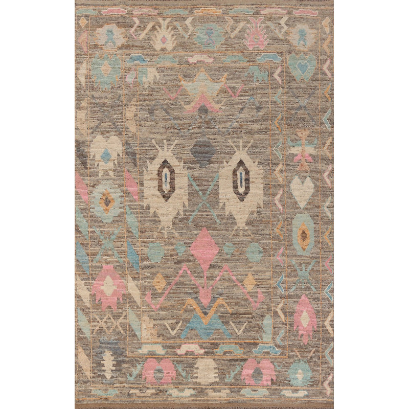 Tapis turc Oushak en laine à teinture végétale 7 x 10