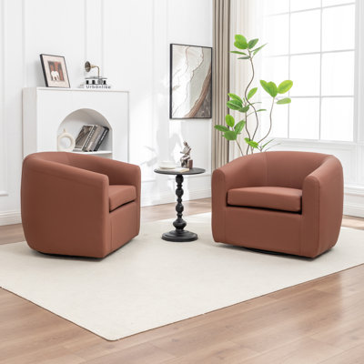 Morre Upholstered Swivel Barrel Chair