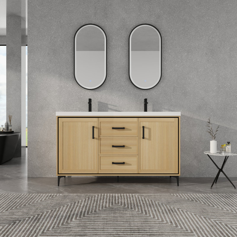 Meuble-lavabo double 59 po en résine de 59,06 po American