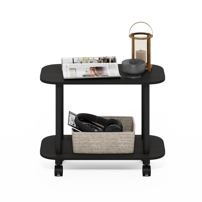 Alheidis Wheel End Table, Espresso