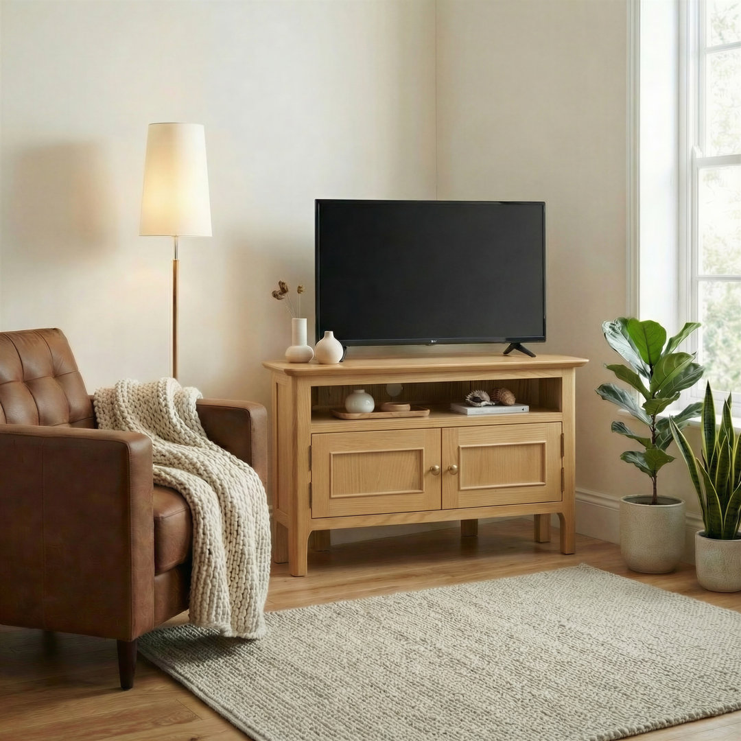 Bodkin Wooden Rustic Corner TV Media Unit Cabinet Stand - Traditional Farmhouse Style