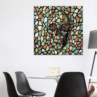 Mosaic Skull Color by Ali Gulec - Wrapped Canvas Print