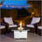 Rectangular Steel Propane Fire Pit Table 40000 BTU For Outdoor Patio Garden Backyard