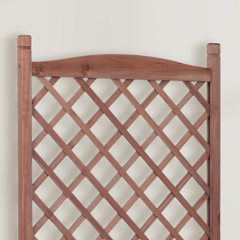 Boîte à fleurs en bois massif avec treillis et roues (ensemble de 2)