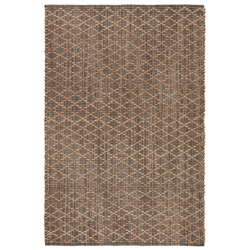 Tapis brun tissé à la main Kraker, Rectangle 5 pi x 7 pi 6 po