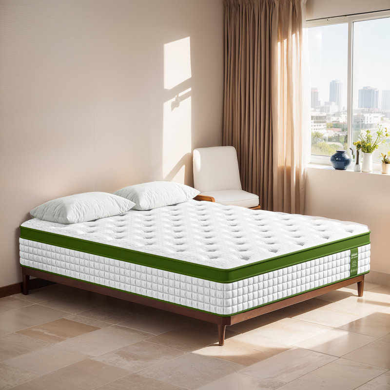 12 Inch Medium Euro Top Pocket Spring With Gel Memory Foam Hybrid Mattress In A Box, Queen