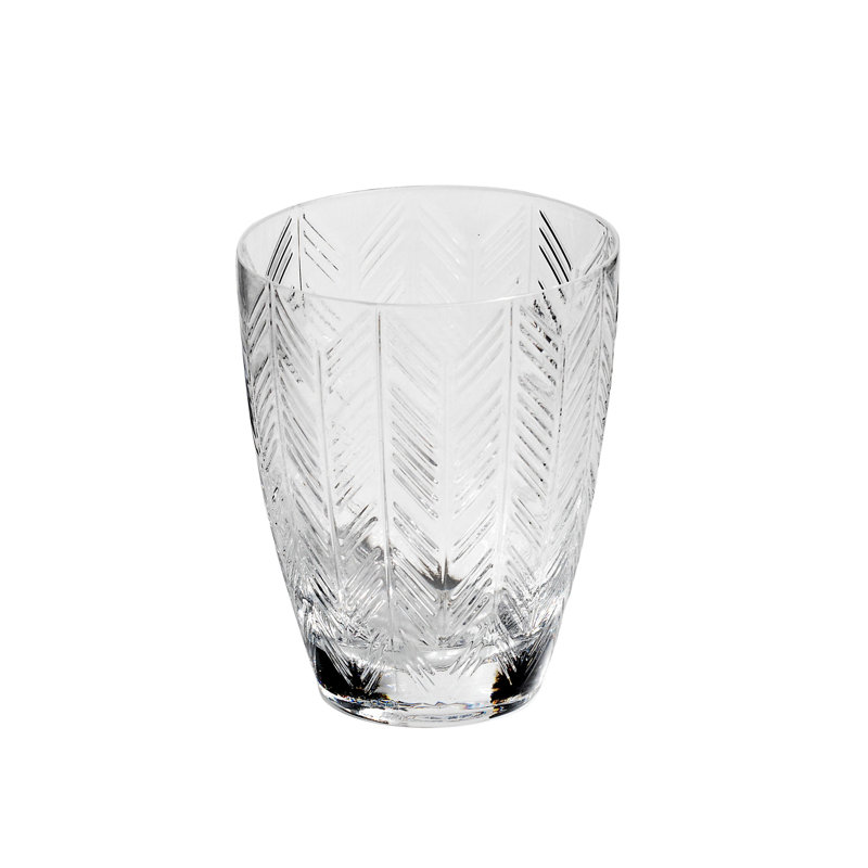 Missoni Water Glass ZIG ZAG Set Of 6  Transparent 11.8 Oz, Diam. 3.3", H 4", Clear