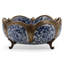 Bol à pétoncles en porcelaine avec motif floral bleu bronze blanc