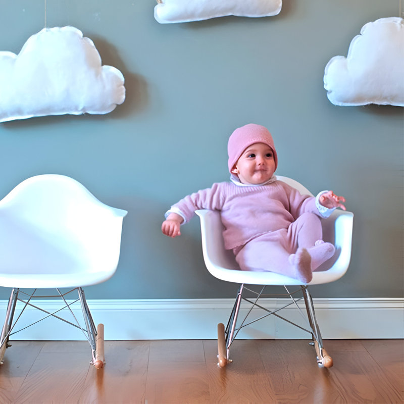 Chaise berçante pour enfants, Blanc