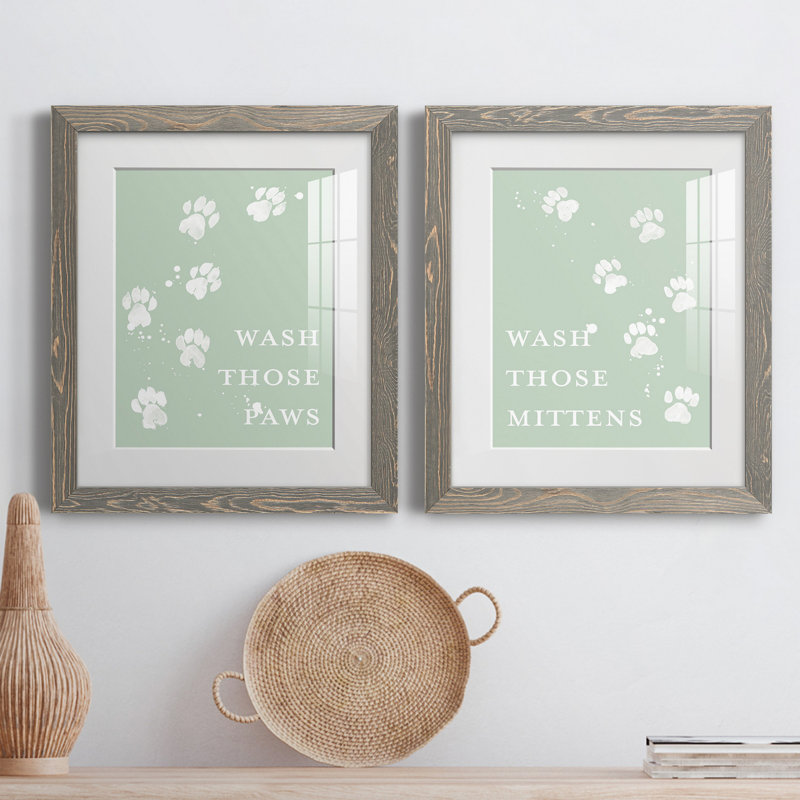 " Wash Your Paws III " 2 - Pieces Painting Print, 17" H x 20" W x 1" D, White