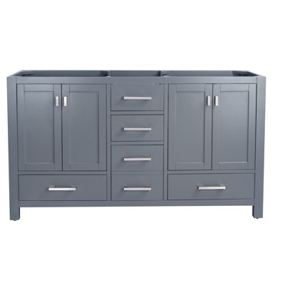 59.1'' Double Bathroom Vanity Base Only in Gray
