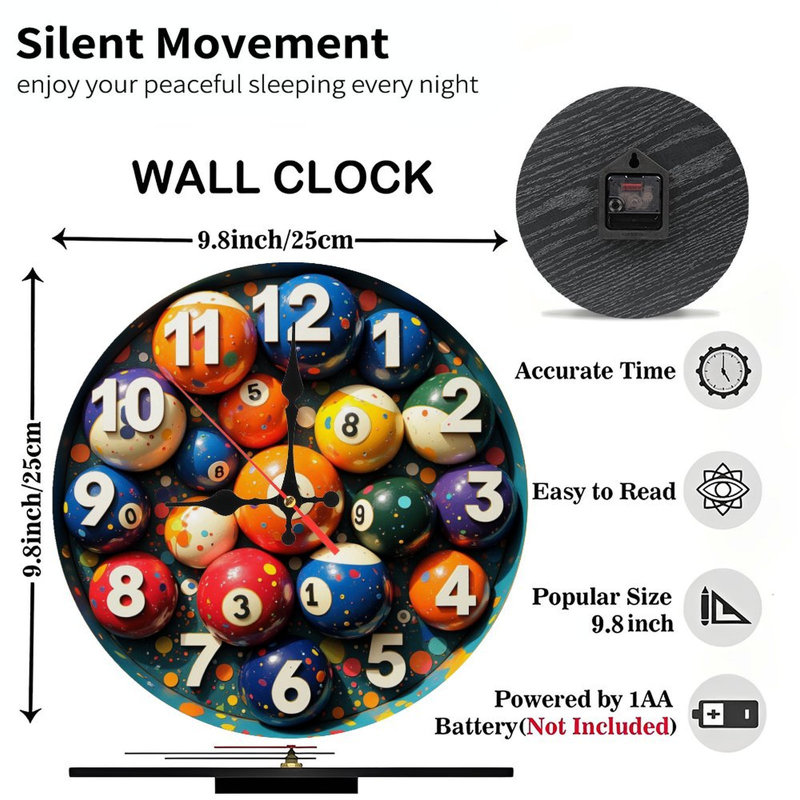 Jeu de boules de billard colorées et colorées