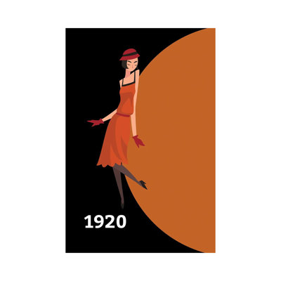 Art Deco 1920 With Gatsby Flapper Girl by Design Harvest - Wrapped Canvas Print