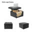 Repose-pieds capitonné standard en cuir véritable avec rangement Brezlynn-1099810355