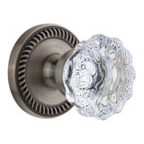 Grandeur Newport Rosette Double Dummy with Fontainebleau Crystal Door Knob