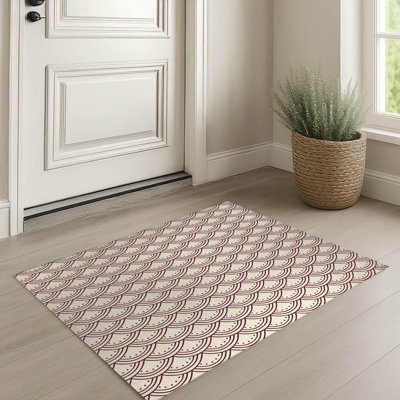 Seigaiha Fan Wave Ultra Thin Lightweight Non-Slip Indoor Doormat