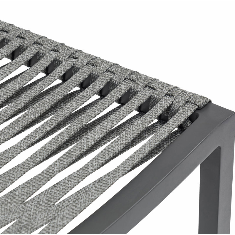Tabouret de bar d'extérieur en corde 28 po Chatham Maldives, Gris foncé