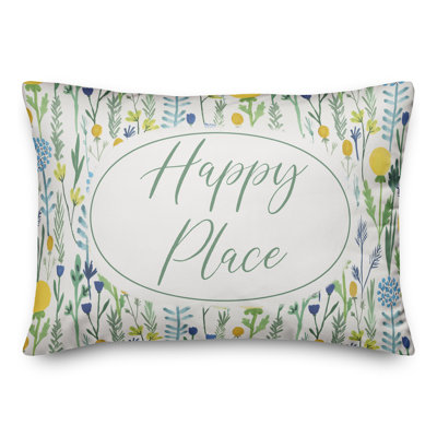  Happy Place Outdoor Rectangular Pillow Cover and Insert