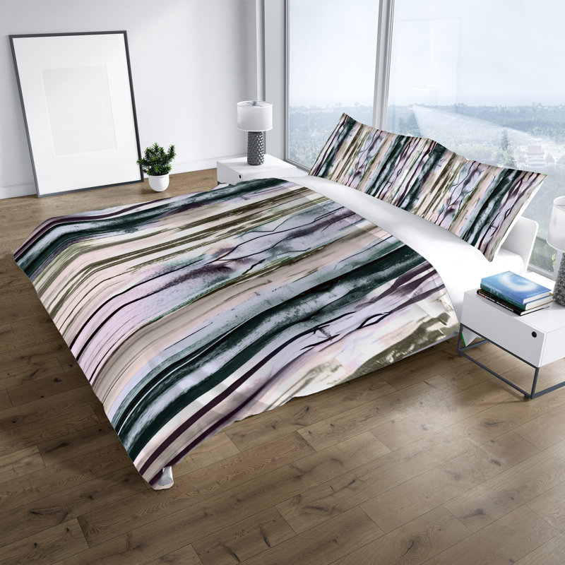 Polyester Abstract Duvet Cover, King Duvet Cover + 2 King Shams