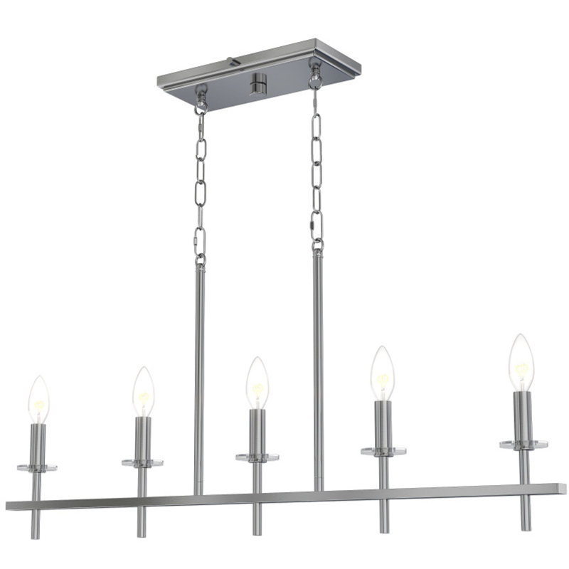 Lustre 5 lumières Sapello Plug & Play de style transitionnel et moderne - 68,7 pouces de hauteur et 36 pouces de largeur