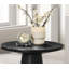 Unique Cone Base Pedestal Round End Table, Contemporary Style With Durable Rubberwood Structure And Black Finish