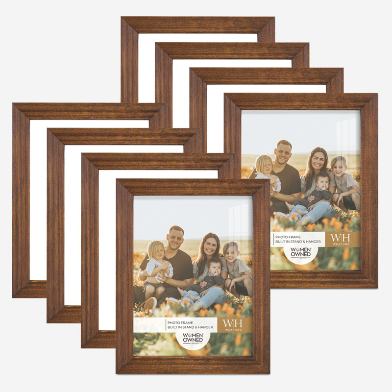 Ensemble de 8 cadres muraux en bois 8 pièces, 6 po x 8 po, Noyer