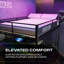 X Rocker Battlebunk XL RGB LED Double High Sleeper Gaming Bunk Bed with Desk - Black