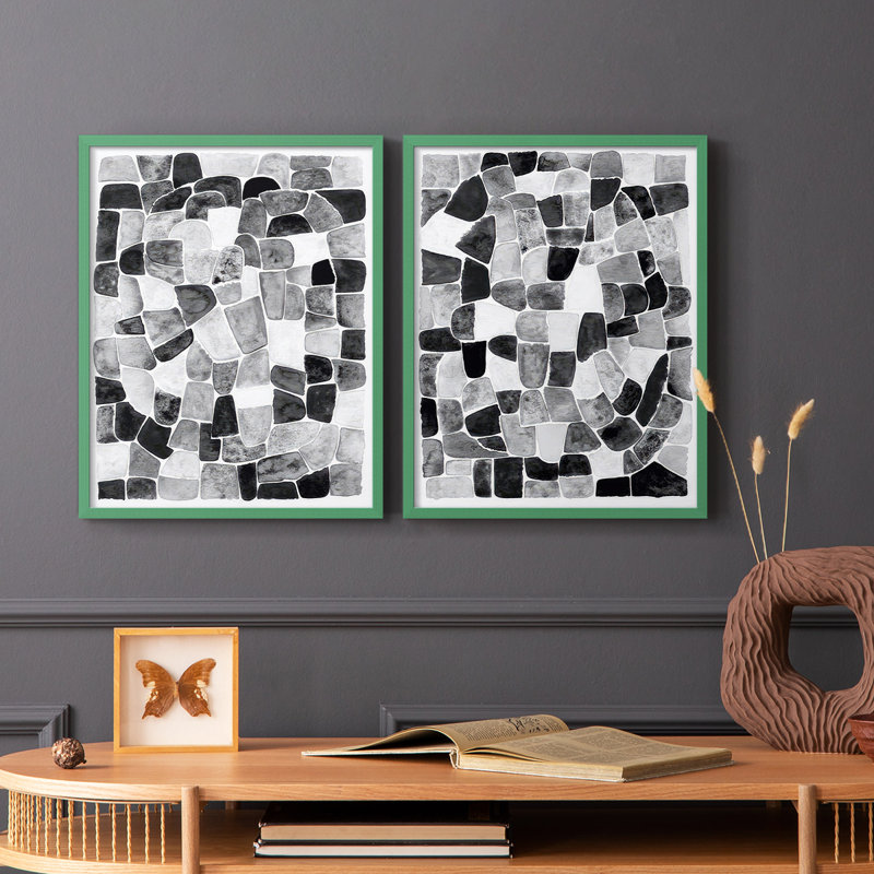 Impression encadrée noire et blanche I-Premium - prêt à être accroché - aucun clou requis - aucun clou requis, Gris