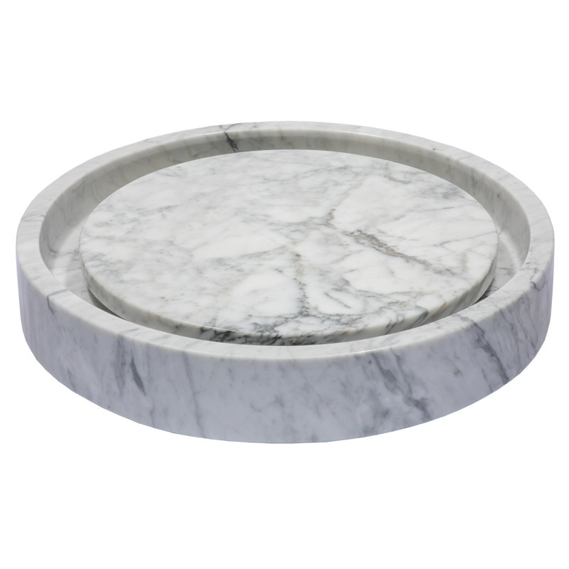 Eden Bath Infinity 18'' Stone Circular Bathroom Sink, Polished White