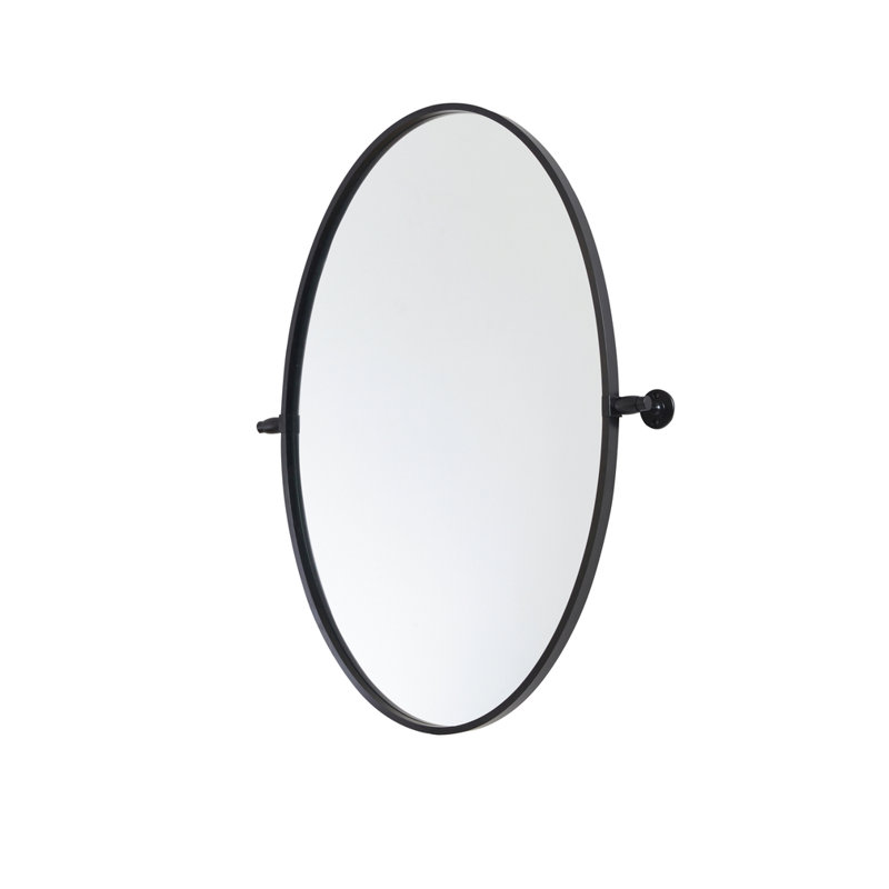 Miroir mural en métal, Noir, 21 po x 32 po