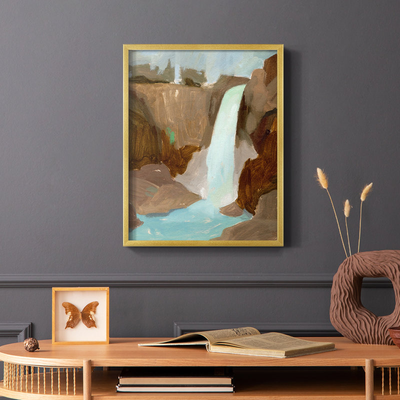 Turquoise Falls II, reproduction encadrée - bois massif, H 10 po x l 8 po