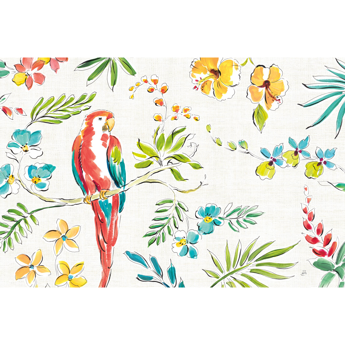 17 Stories Tropical Oasis I White - Wrapped Canvas Painting | Wayfair.co.uk