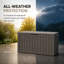 Boîte de rangement extérieure, boîte de terrasse en résine de 80 gallons imperméable pour meubles de patio, outils de jardin et accessoires de piscine
