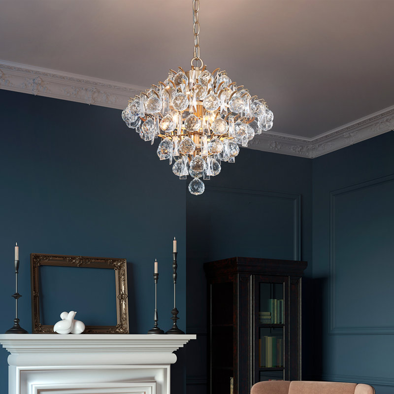 Danyetta 3-Light Glam Chandelier with Crystal Accent