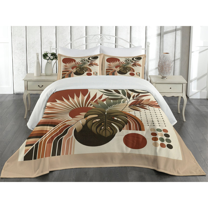 Polyester Floral Coverlet, Queen Coverlet + 2 Standard Shams